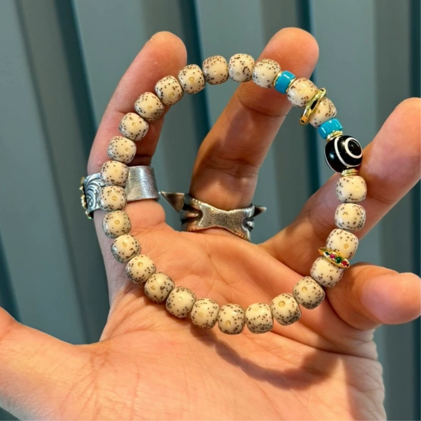 Water lucky color:Natural Star and Moon Bodhi Bead Bracelet Aoao Toys