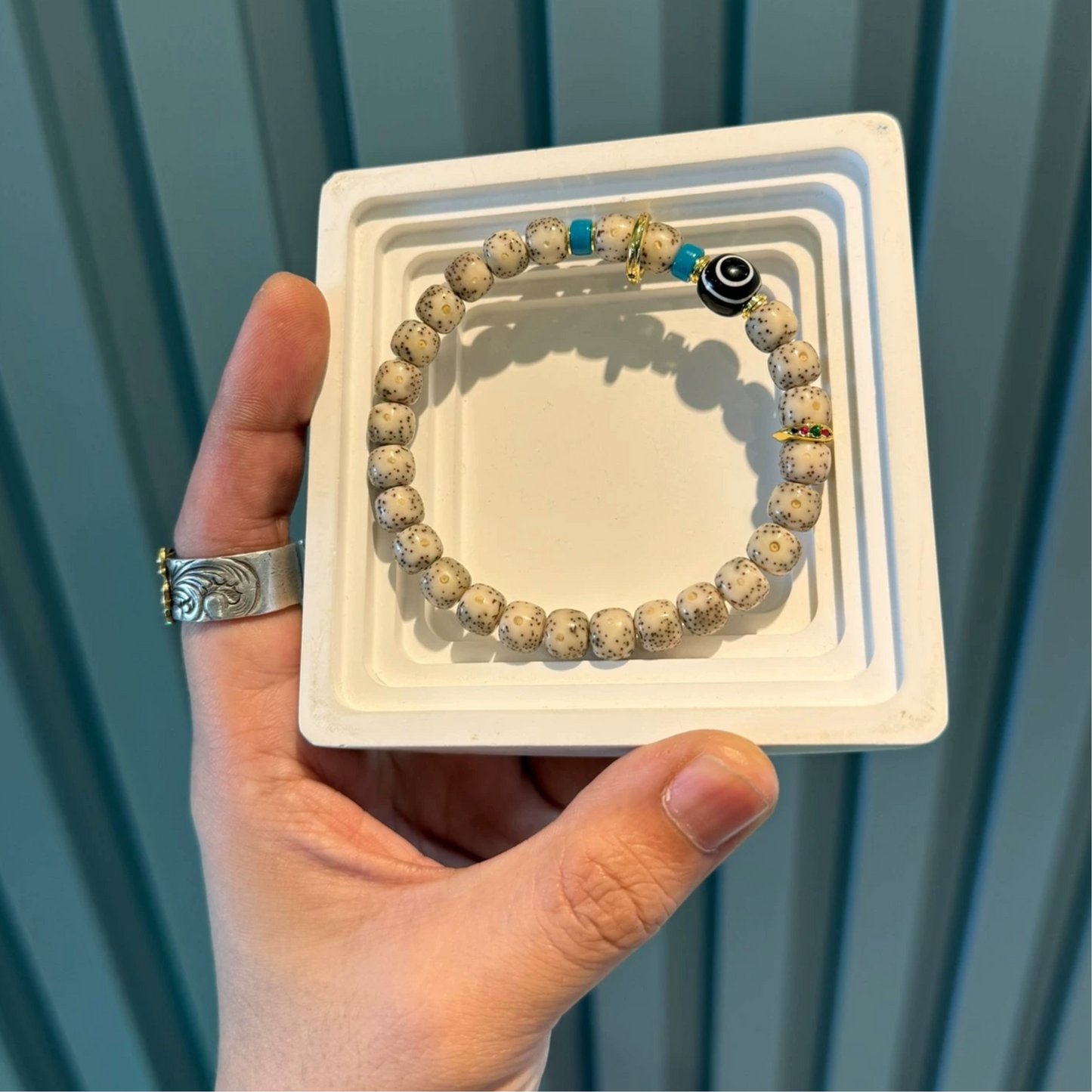 Water lucky color:Natural Star and Moon Bodhi Bead Bracelet Aoao Toys