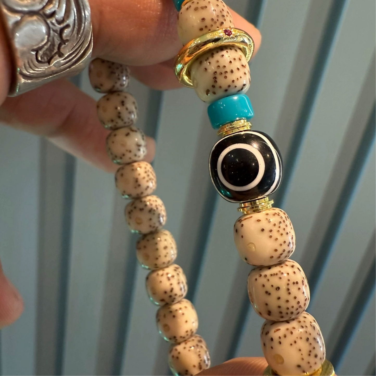 Water lucky color:Natural Star and Moon Bodhi Bead Bracelet Aoao Toys