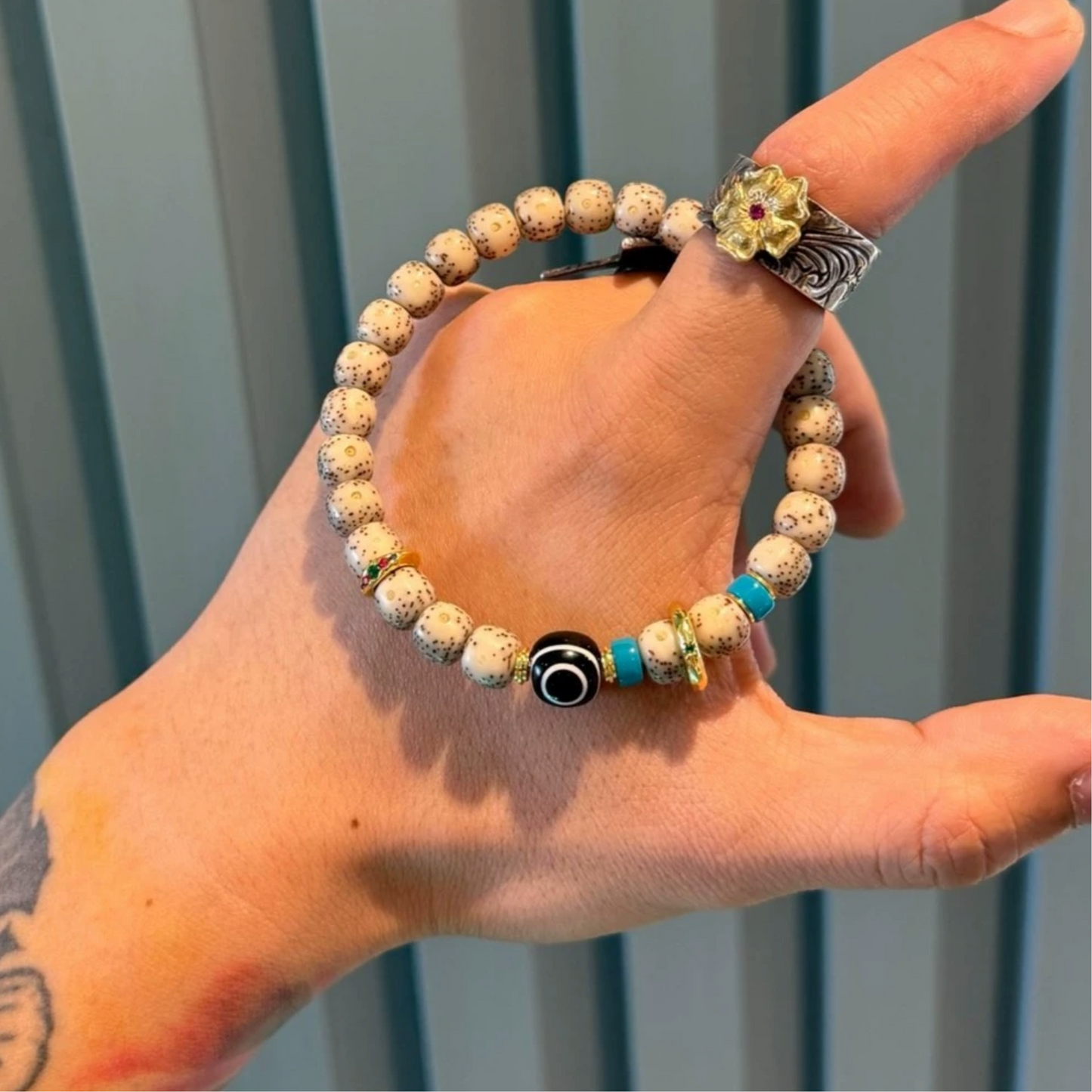 Water lucky color:Natural Star and Moon Bodhi Bead Bracelet Aoao Toys