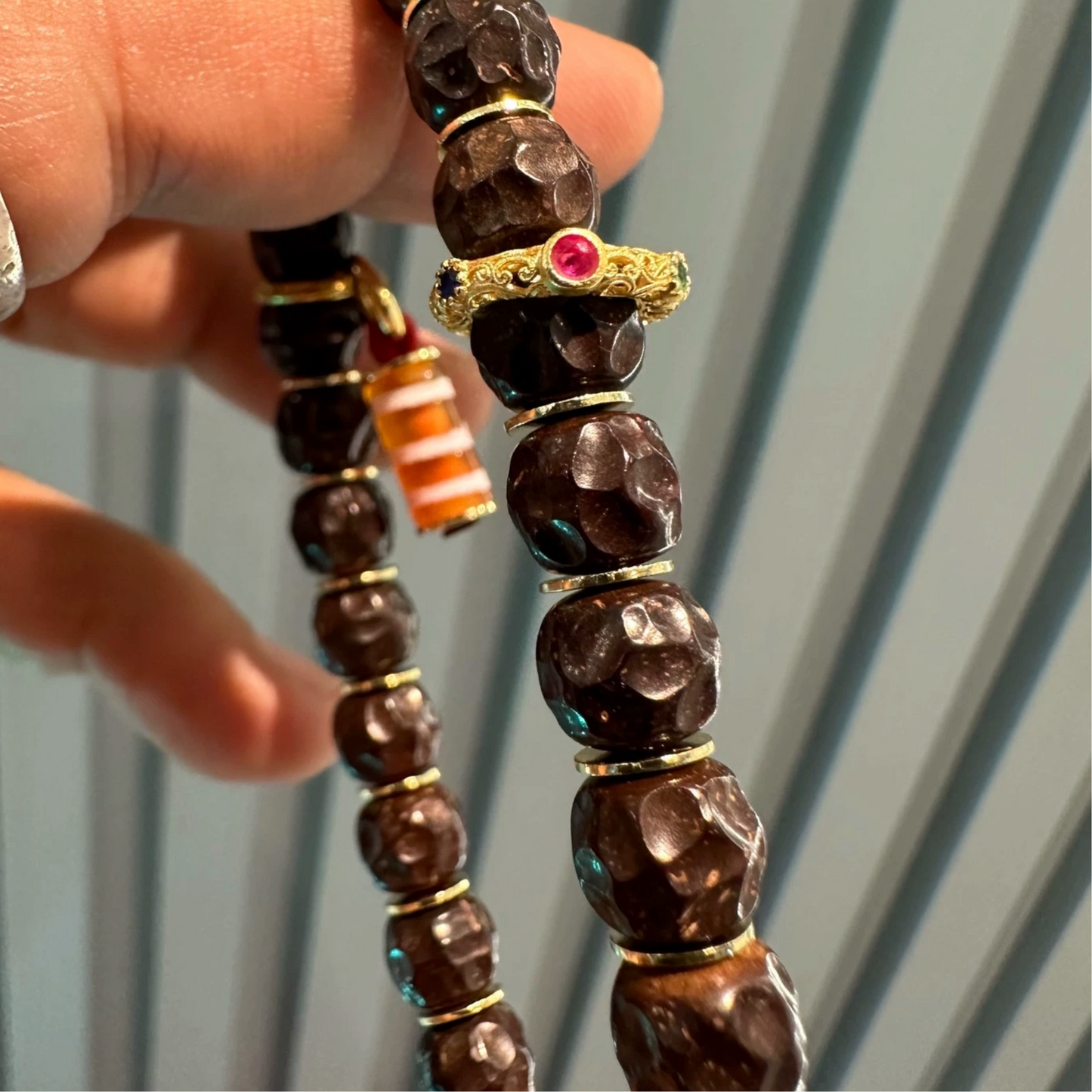 Natural Coconut Bead Bracelet – 8mm (0.31 in)Rustic Design with Agate Accents Aoao Toys