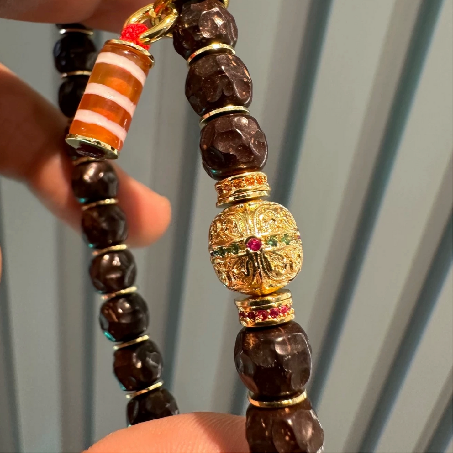 Natural Coconut Bead Bracelet – 8mm (0.31 in)Rustic Design with Agate Accents Aoao Toys