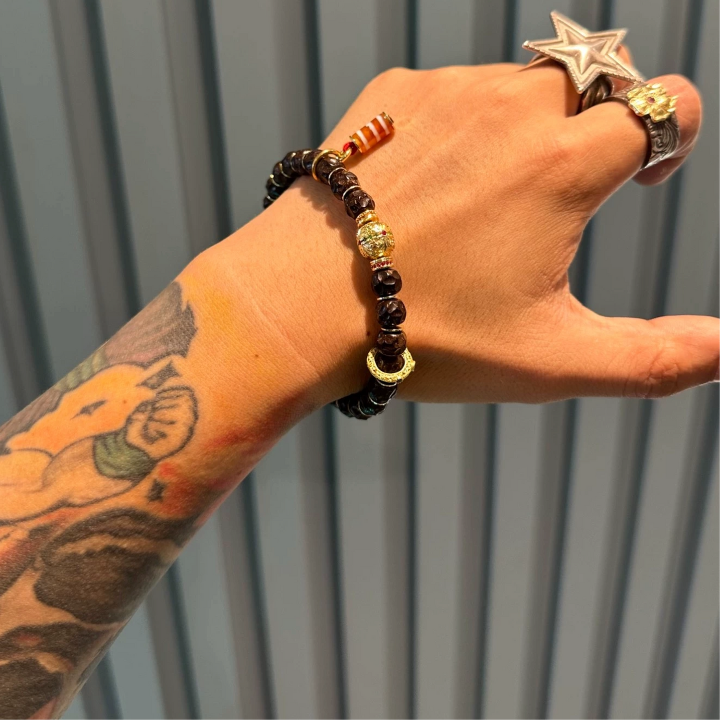 Natural Coconut Bead Bracelet – 8mm (0.31 in)Rustic Design with Agate Accents Aoao Toys