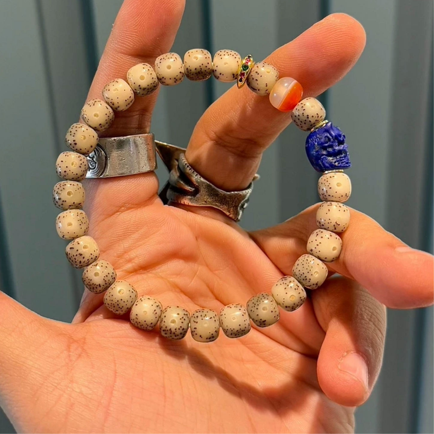 Festive gifts:Natural Star-Moon Bodhi Bead Bracelet – Old-Style 8x7mm (Approx. 0.31" x 0.28") with Unique Patterns Aoao Toys