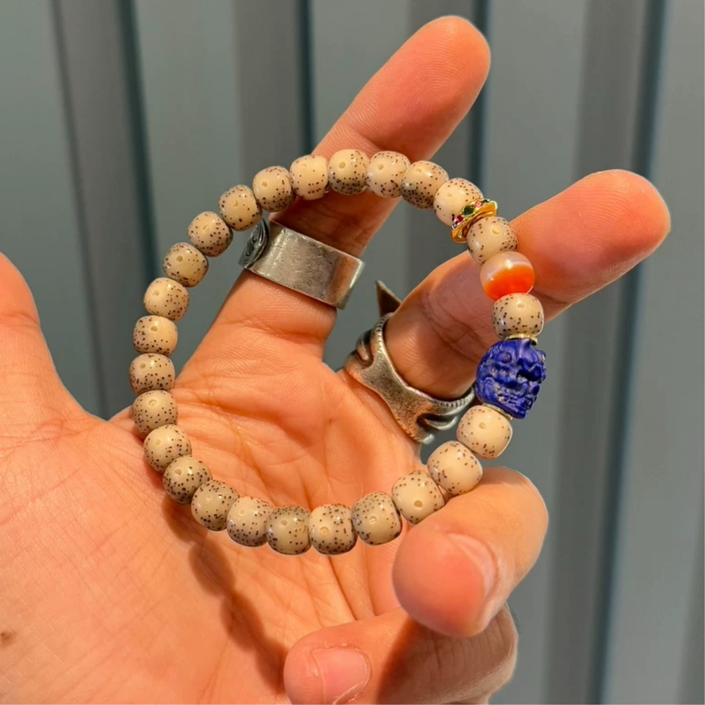 Festive gifts:Natural Star-Moon Bodhi Bead Bracelet – Old-Style 8x7mm (Approx. 0.31" x 0.28") with Unique Patterns Aoao Toys