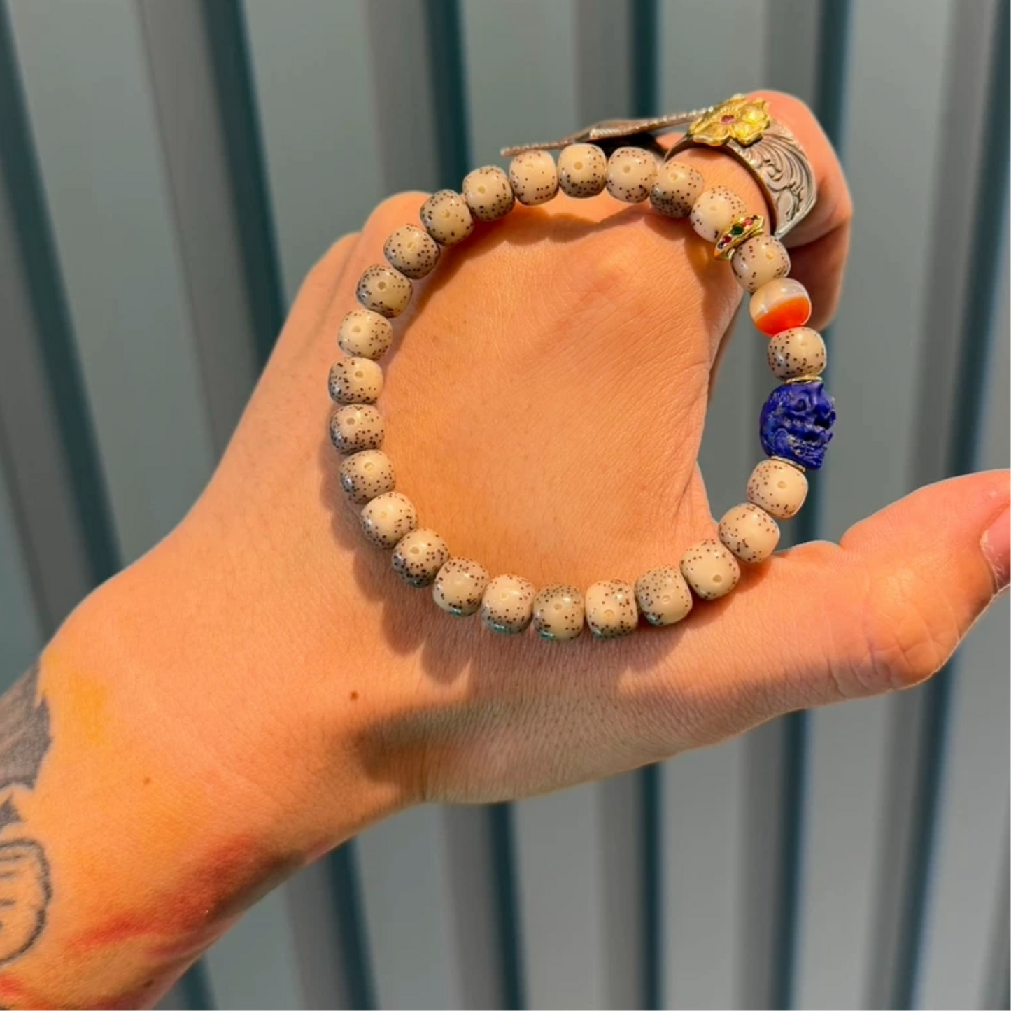 Festive gifts:Natural Star-Moon Bodhi Bead Bracelet – Old-Style 8x7mm (Approx. 0.31" x 0.28") with Unique Patterns Aoao Toys