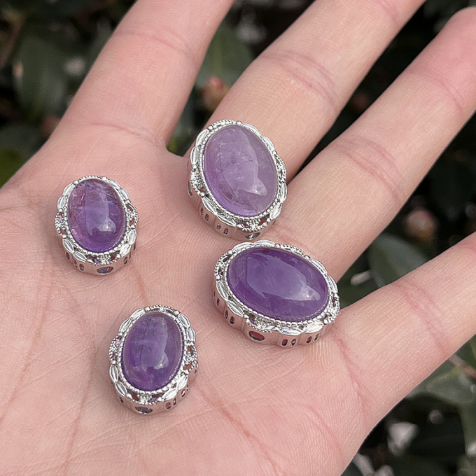 🌟【Wholesale Natural Amethyst Magic Box Charms】Bestselling DIY Semi-Finished Accessories for Bracelets & Necklaces - Aoao Toys