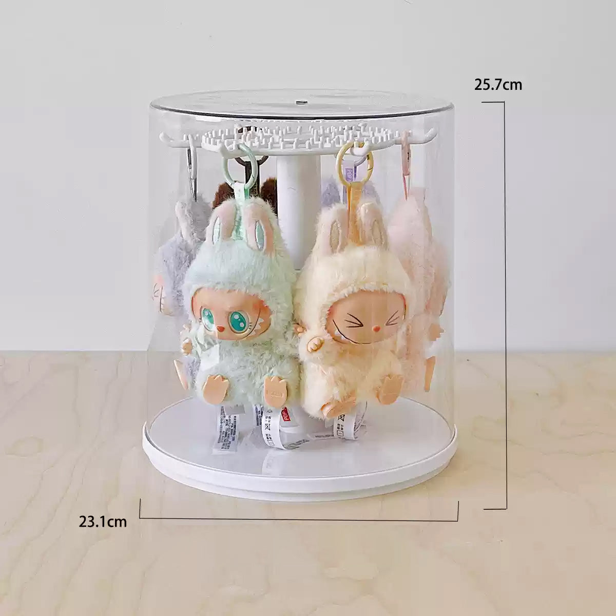 Rotating Blind Box Display Case for Labubu Plush Dolls &popmart