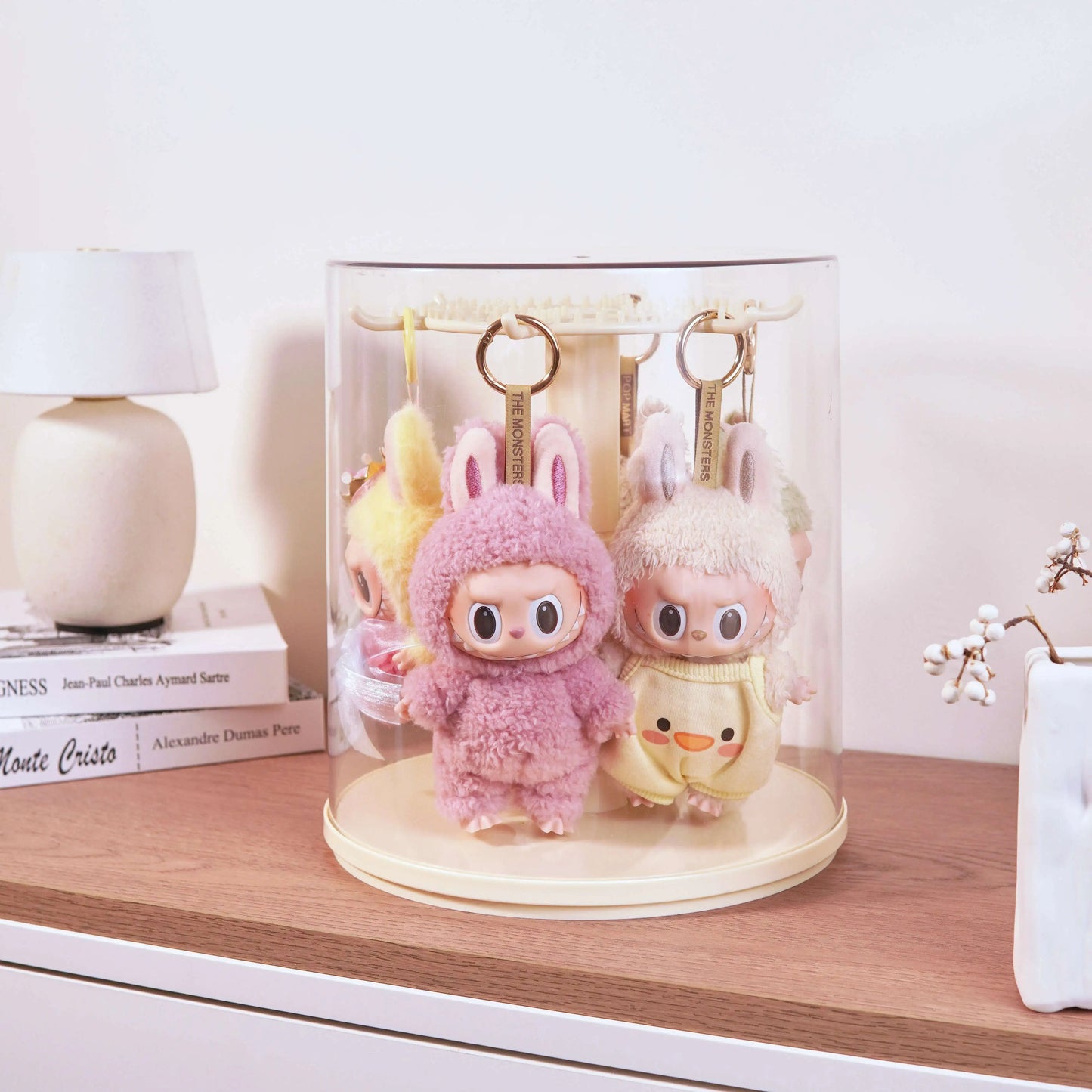 Rotating Blind Box Display Case for Labubu Plush Dolls &popmart