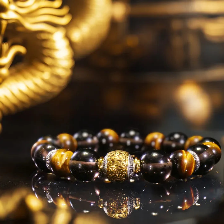 Auspicious Series | Tiger Eye & Smoky Quartz Bracelet Aoao Toys