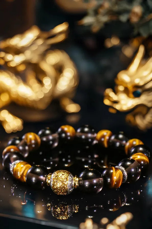Auspicious Series | Tiger Eye & Smoky Quartz Bracelet Aoao Toys