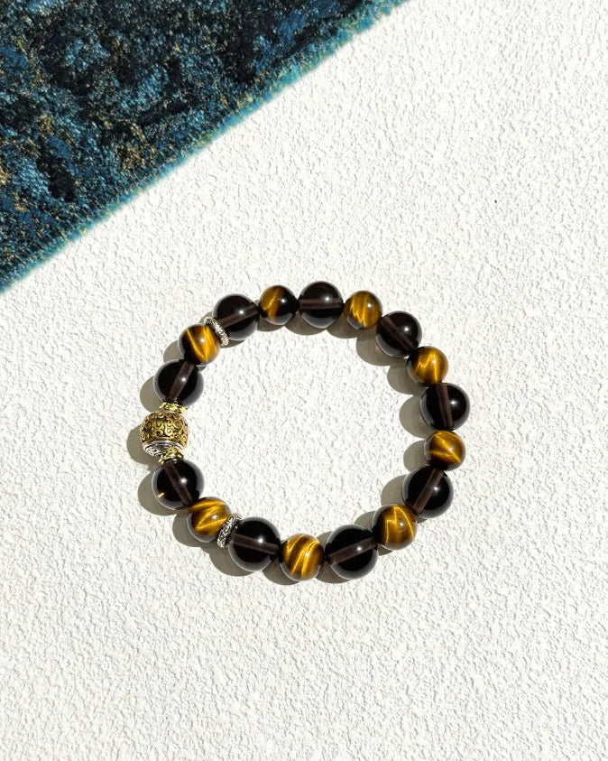 Auspicious Series | Tiger Eye & Smoky Quartz Bracelet Aoao Toys