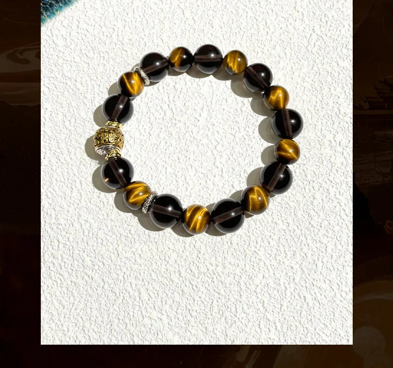 Auspicious Series | Tiger Eye & Smoky Quartz Bracelet Aoao Toys