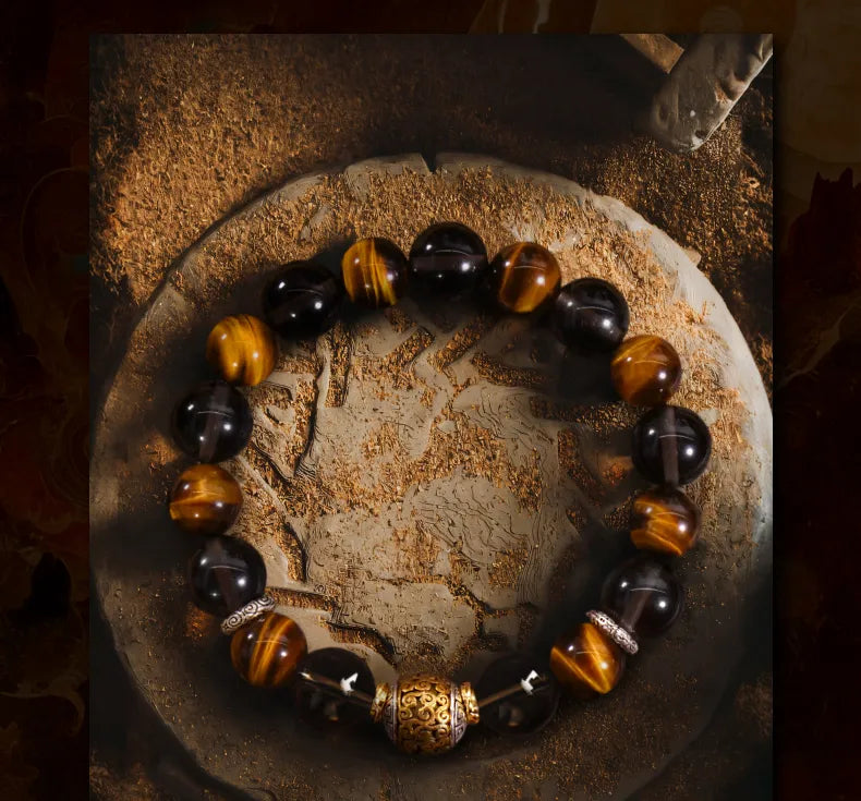 Auspicious Series | Tiger Eye & Smoky Quartz Bracelet Aoao Toys