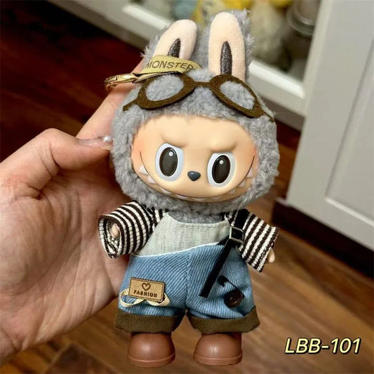 👓 LBB-101 3-Piece Glasses, Top & Overalls Set with Bonus Brown Rain Boots (Pose-Stable Design for Standing • Doll Not Included • Stylish & Functional Ensemble)