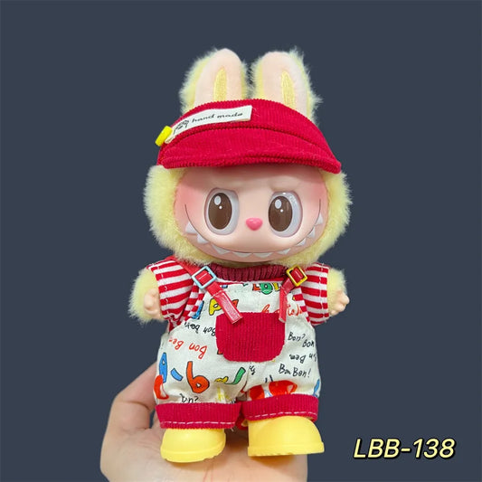 👒 LBB-138 3-Piece Overalls Set with Bonus Yellow Rain Boots (Hat + Top + Overalls • Pose-Friendly for Standing & Sitting • Doll Not Included)