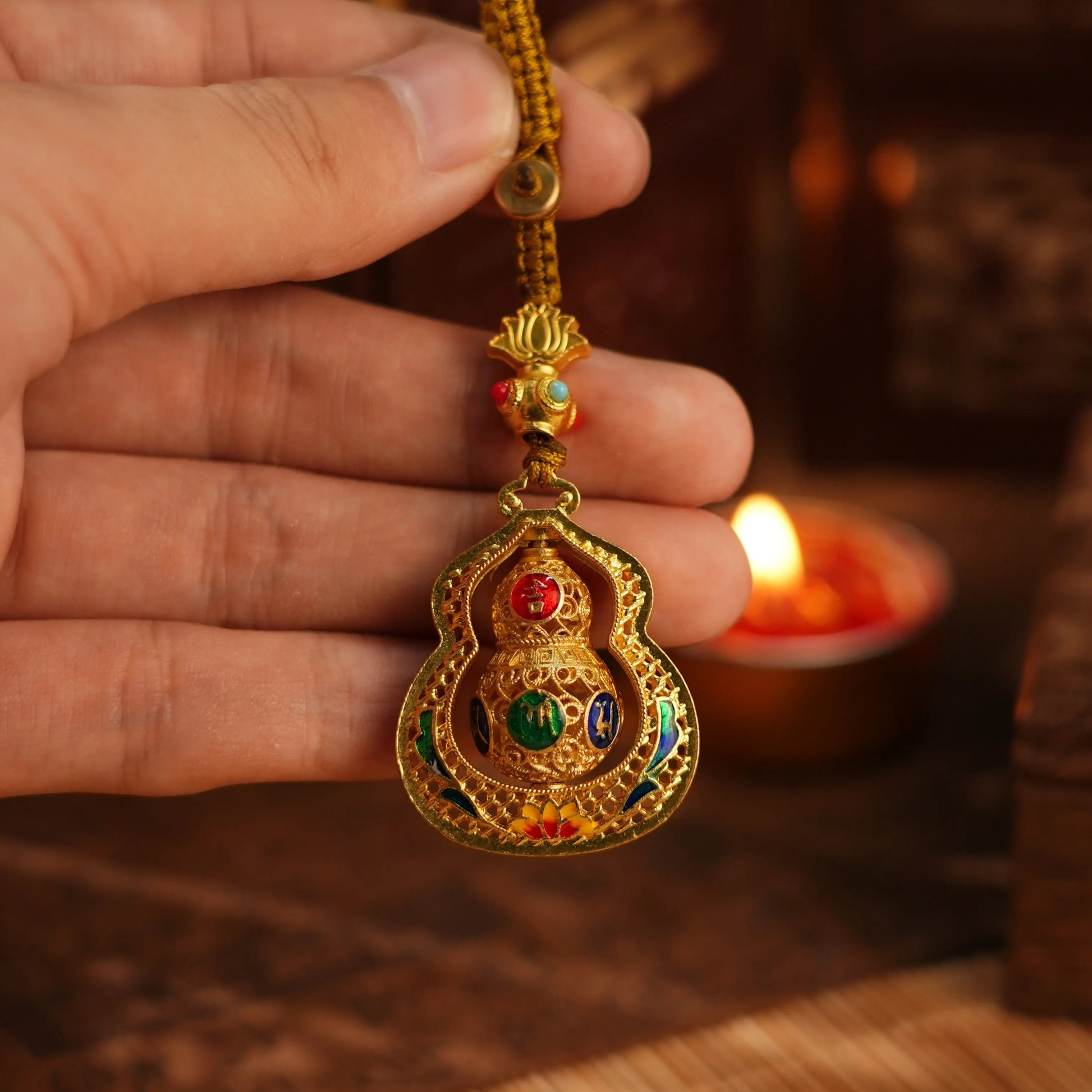 Ancient Gilding Lotus Fortune & Blessing Pendant | Qianyuan Pavilion Aoao Toys