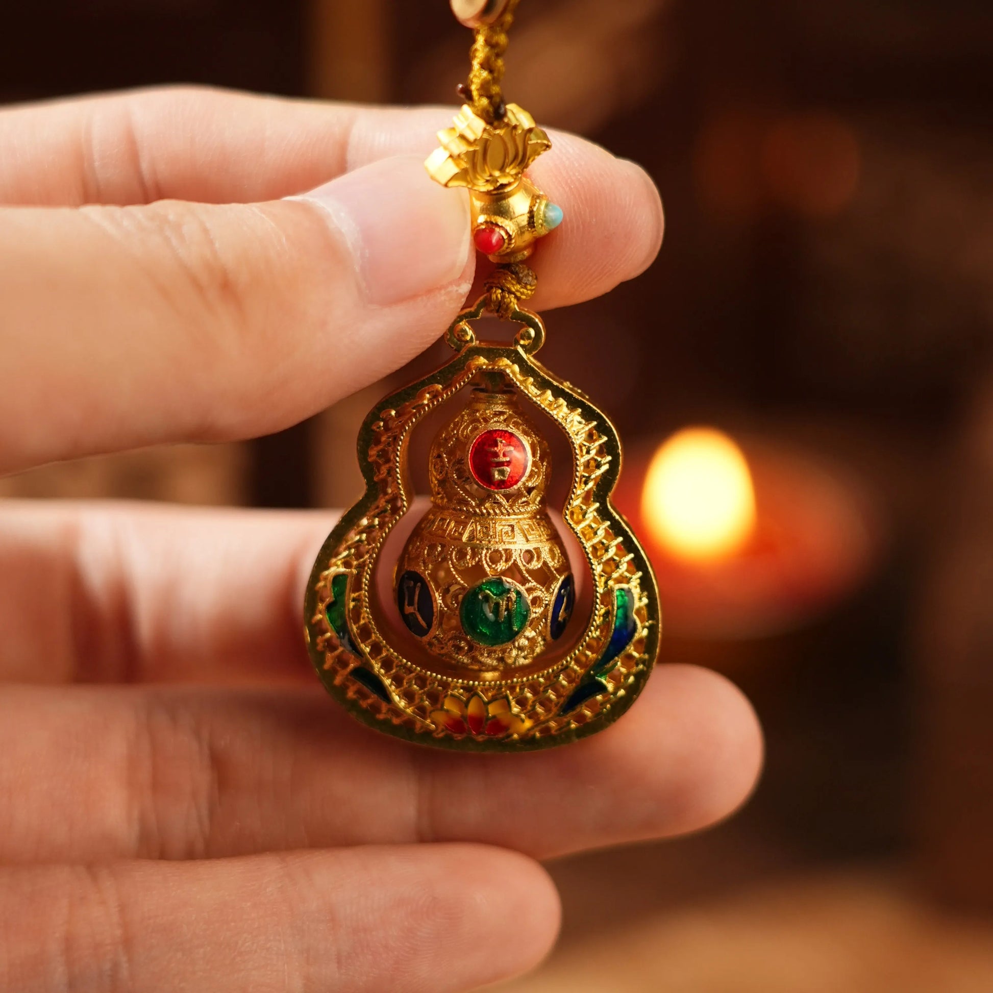 Ancient Gilding Lotus Fortune & Blessing Pendant | Qianyuan Pavilion Aoao Toys