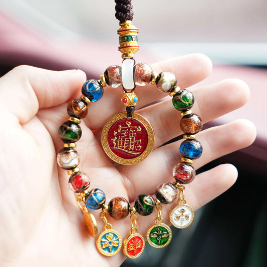 Wutai Mountain Glass Wealth Talisman – Five Lords Kirin Hanging Charm POP SUNDAY