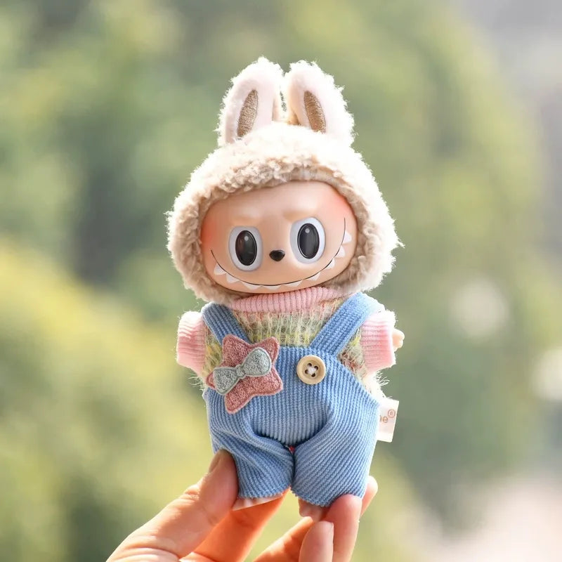 👚 Labubu's Denim Macaron Style Outfit (Labubu's Exclusive Outfit, Suitable for Ages 6 and Above, Doll Not Included)