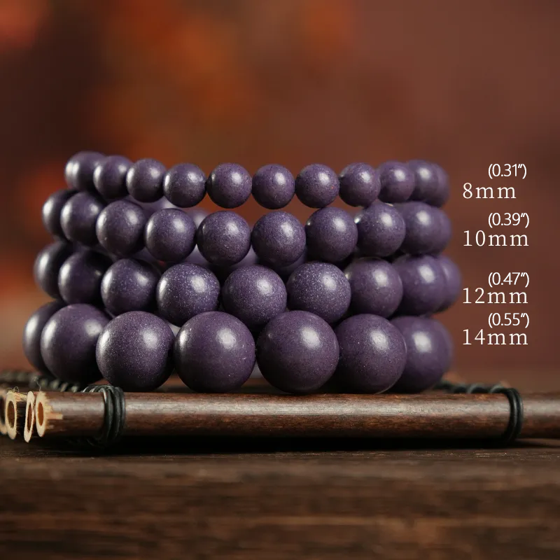 Tiantaishan Purple Qi Incense Bracelet – Ancient Handmade Herbal Beads (10mm) Aoao Toys