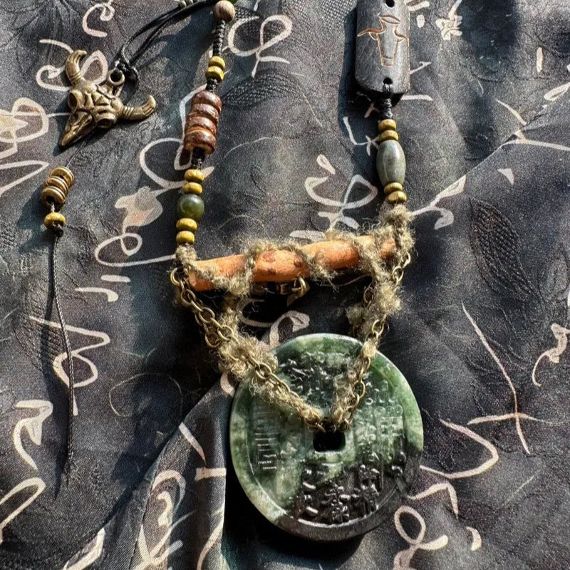 New Chinese-Style Adjustable Necklace · Tibetan Mountain Ghost Forest Amulet Jewelry Aoao Toys