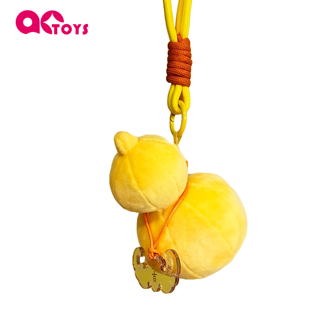 Lucky Gourd Plush Keychain – Cute Backpack Charm for Girls