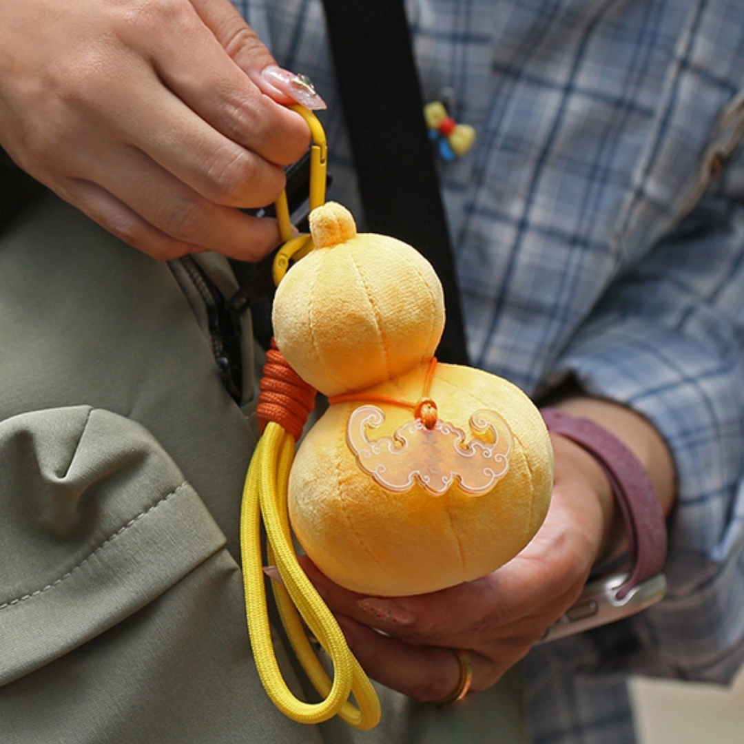 Lucky Gourd Plush Keychain – Cute Backpack Charm for Girls