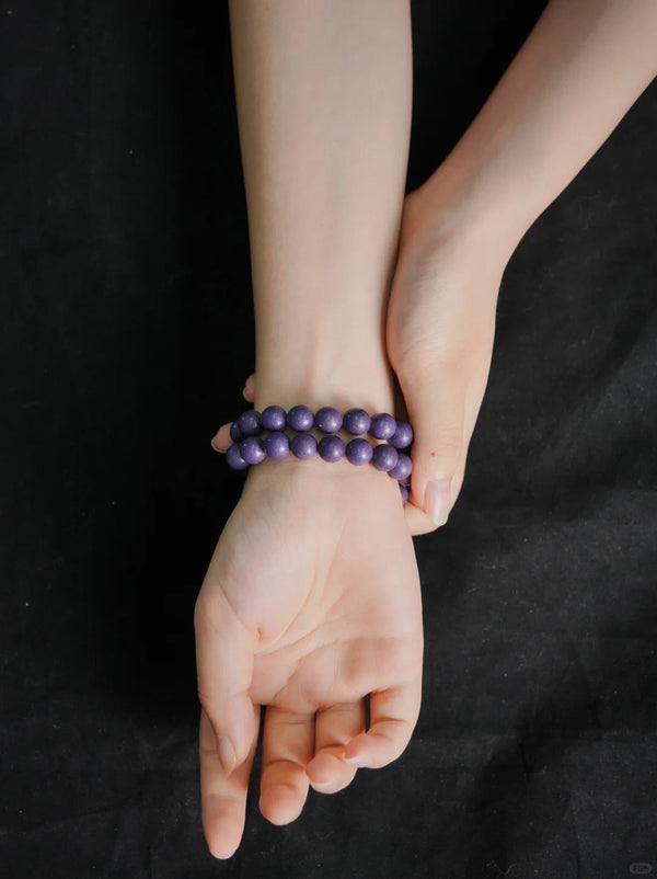 Purple Qi Incense Bracelet – Ancient Handmade Herbal Beads