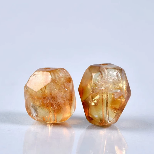 🌟【DIY Crystal Accessory】12mm Yellow Pagoda Crystal Bead • Handcrafted Natural Gemstone for Jewelry Making - Aoao Toys