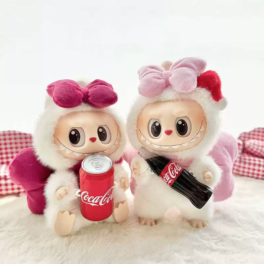 🌟 Labubu 1st & 2nd Generation 15cm Vinyl Doll Winter Onesies with Bowknot Sets