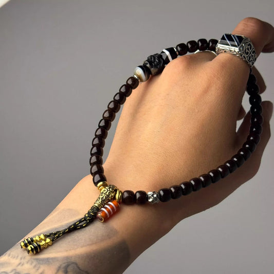 Natural Coconut Ti Old-Style Bracelet • 8*7mm Handheld Single Circle Aoao Toys