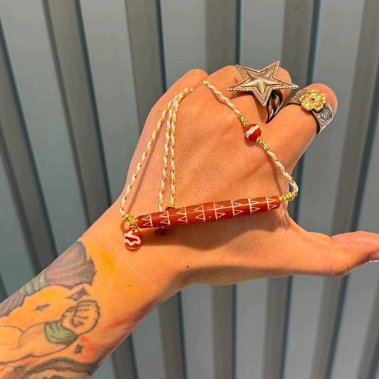 🌟 Tibetan Style Agate Dzi Necklace with Etched Beads Vintage Aesthetics • Multi-Line Etching • Mix-and-Match Design Aoao Toys