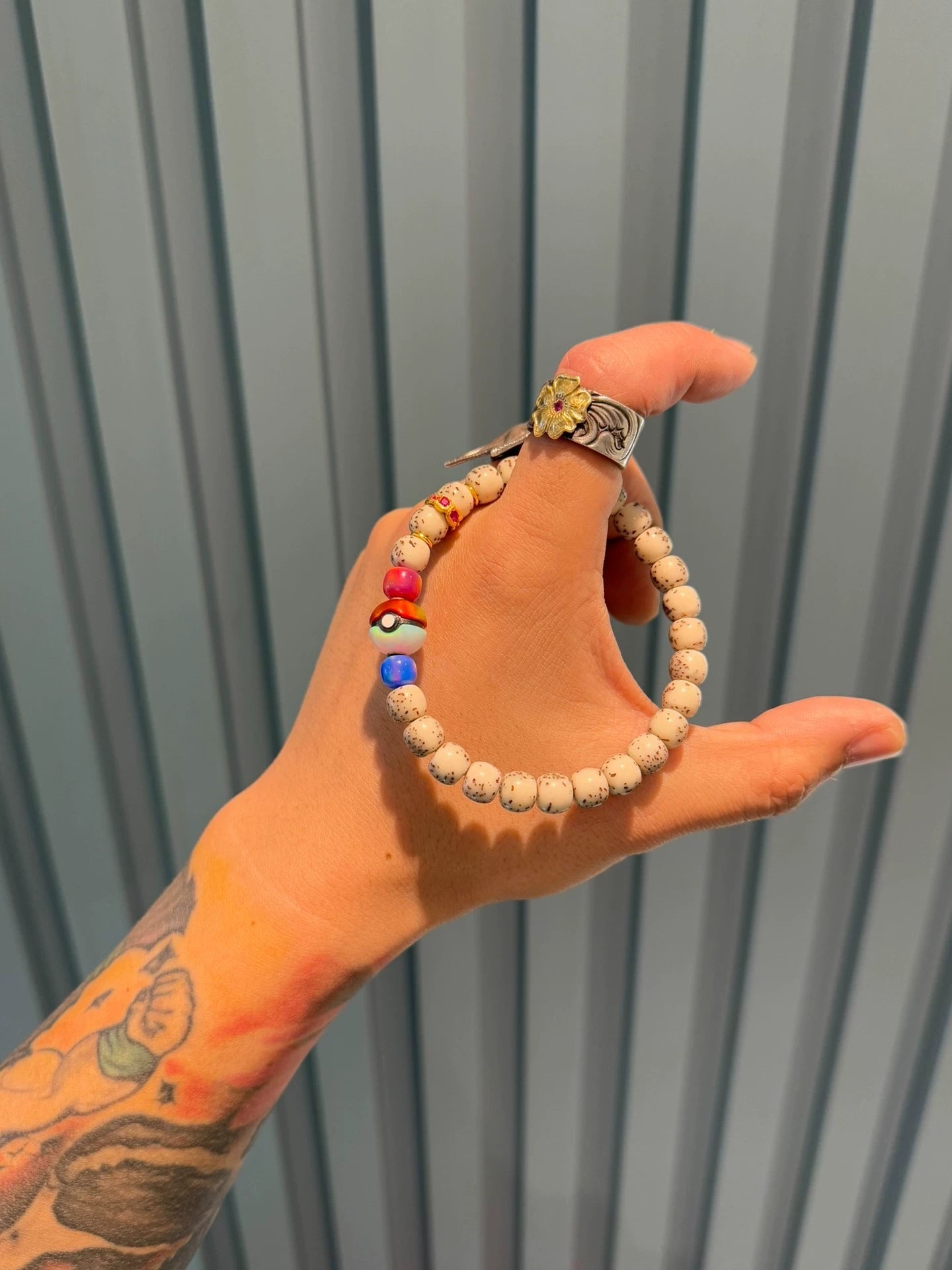 Star-Moon Bodhi Handstring • 0.31" Old-Style River Puffer Jade-Like Beads Aoao Toys