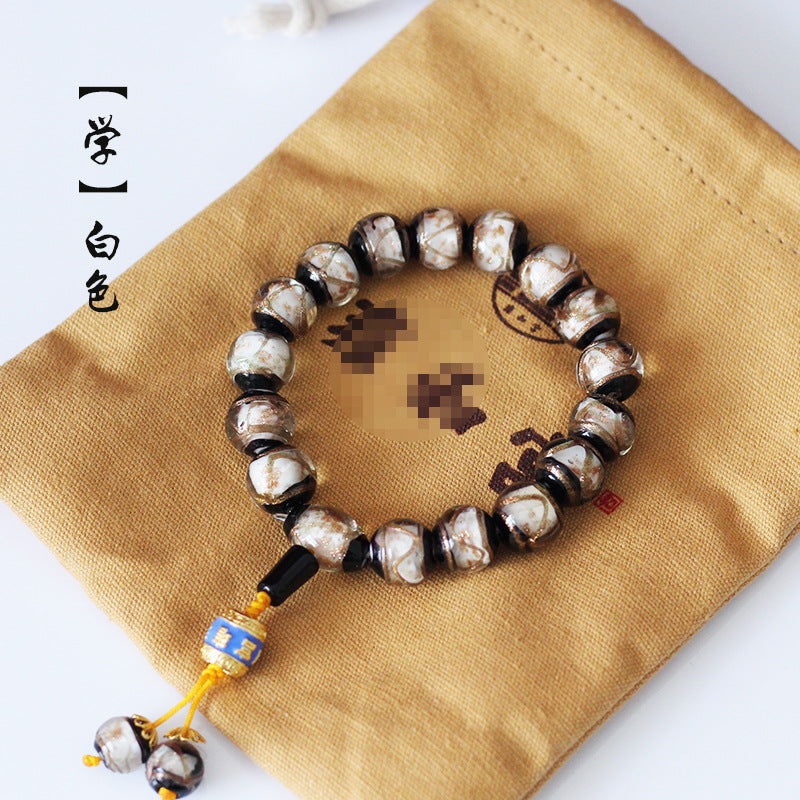 🌟**【Crowdfunding Exclusive】** Yonghegong Style Incense Ash Glazed Bracelet・Gold Foil 三通 Design 🌟 Aoao Toys