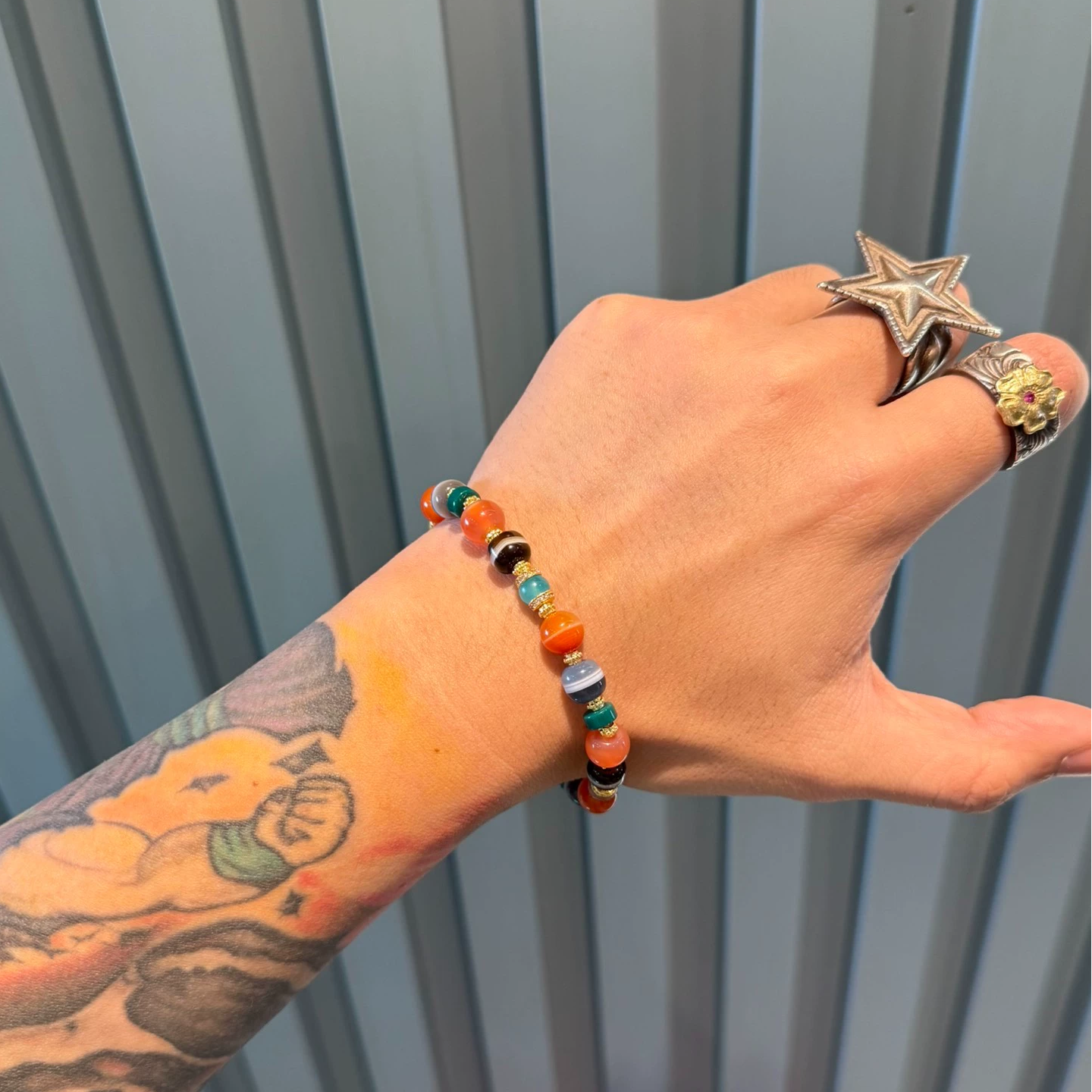 One-Line Medicine Bead Multi-Treasure Bracelet – Handcrafted Agate & Tibetan Beads Aoao Toys