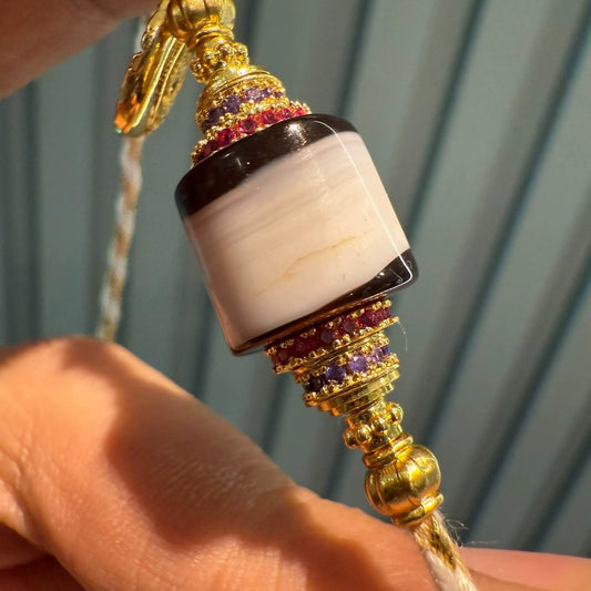 West Asian Sardonyx Agate & Yemen Chopped Bead Necklace Aoao Toys