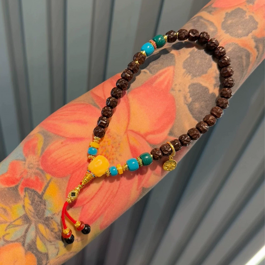 Multi-gemstone bracelet:Rustic Black Gold Coconut Bead Bracelet Aoao Toys