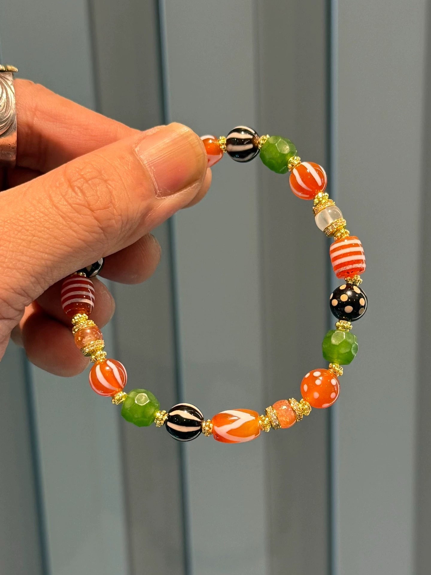 Purple Waxy Agate Handstring • Tibetan Style with Full Cinnabar Aoao Toys