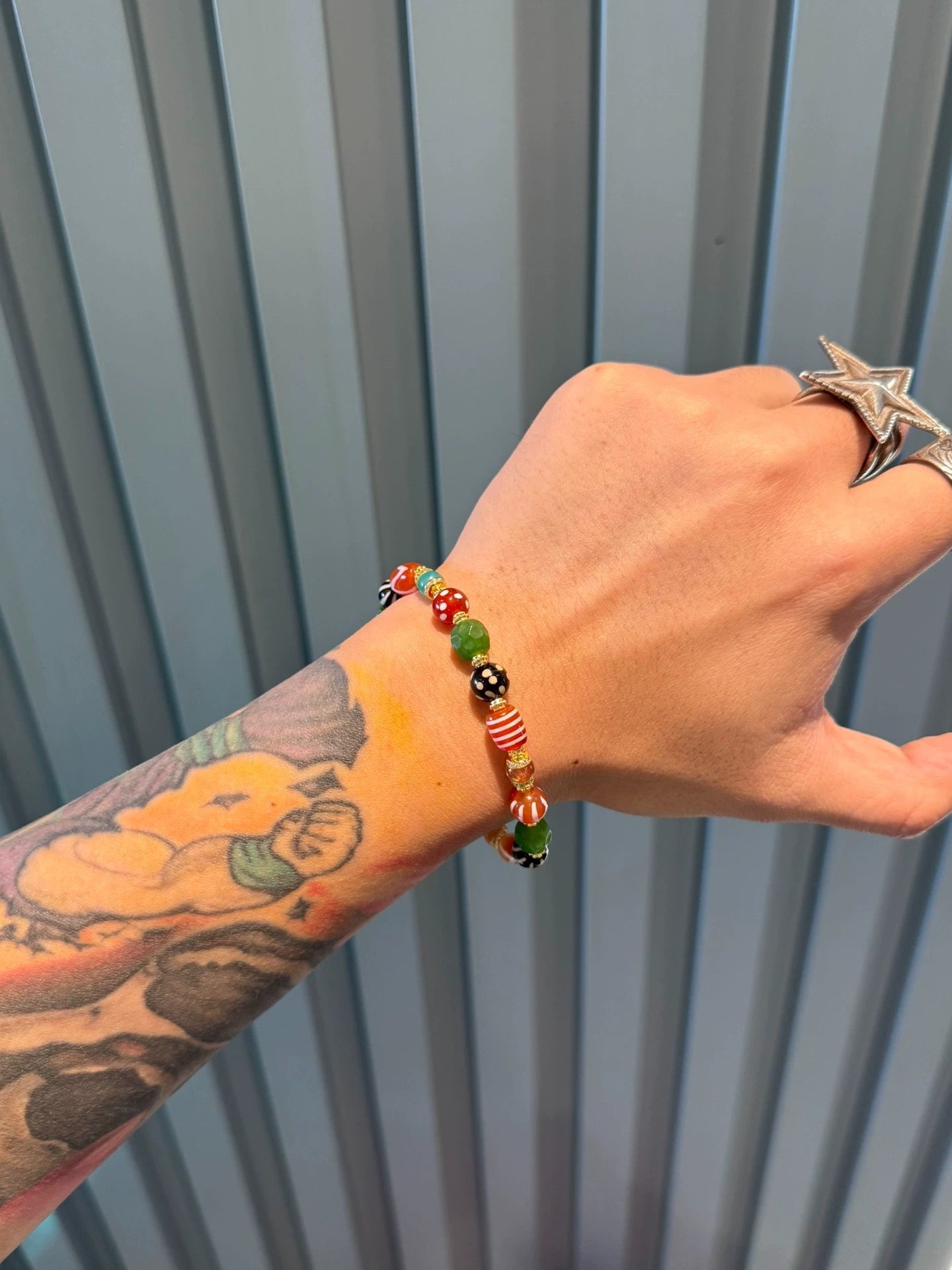 Purple Waxy Agate Handstring • Tibetan Style with Full Cinnabar Aoao Toys