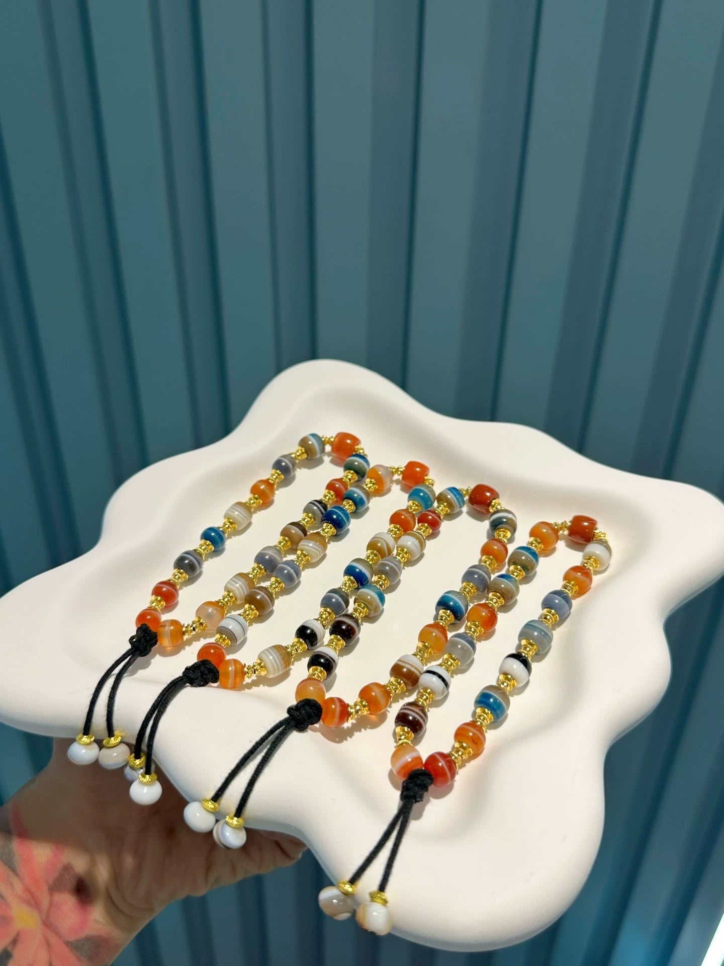 Ancient Multi-Treasure Sardonyx Handstring • 18+1 Gem Ensemble Aoao Toys