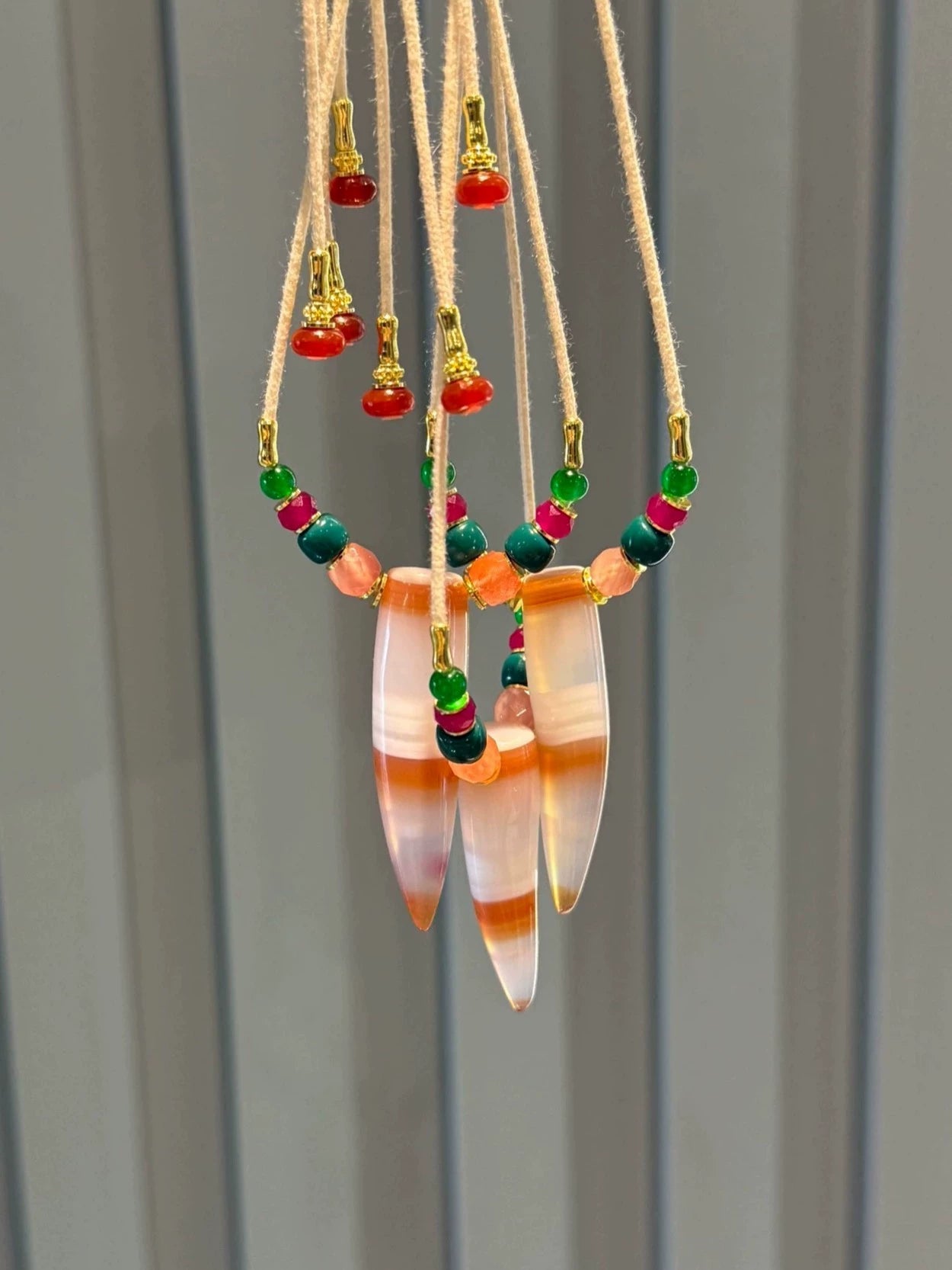 Tibetan Sardonyx Horn Bead Necklace • Cultural Fusion Masterpiece Aoao Toys