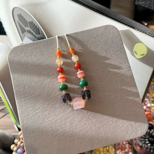 Tibetan Multi-Treasure Collarbone Necklace • Agate & Exotic Bead Fusion Aoao Toys