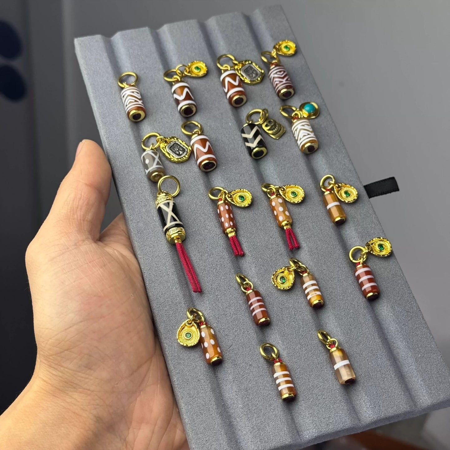 Western Asian Style Red Carnelian Thread Beads with Pyu Influence for Wenwan Accessories Aoao Toys