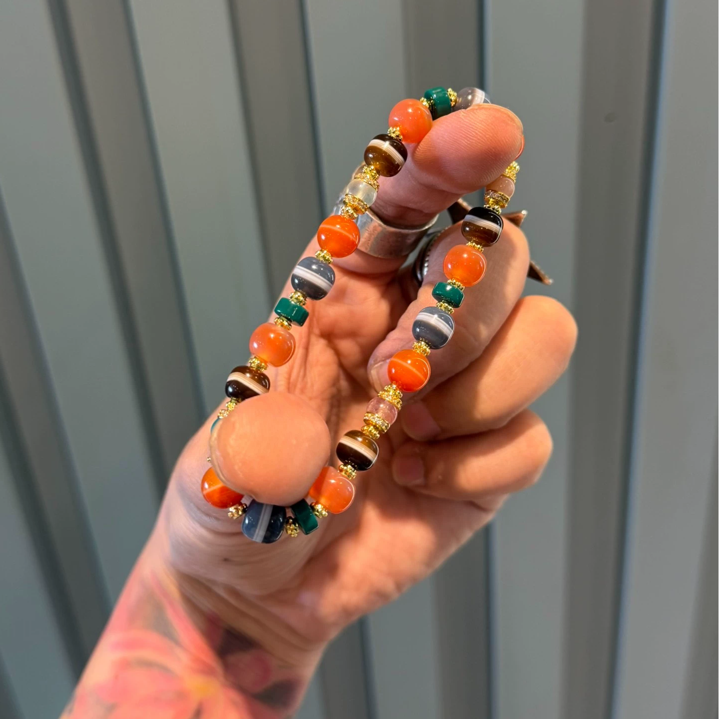 One-Line Medicine Bead Multi-Treasure Bracelet – Handcrafted Agate & Tibetan Beads Aoao Toys