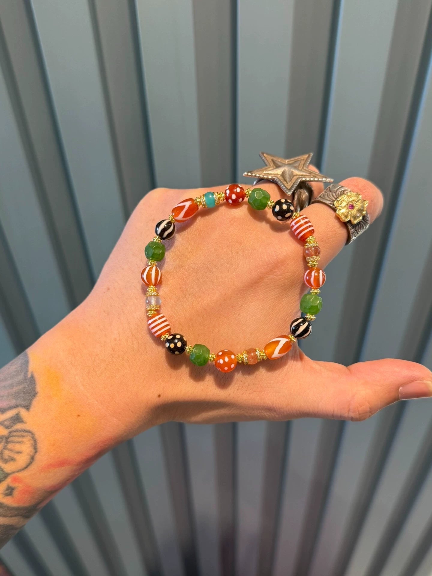Purple Waxy Agate Handstring • Tibetan Style with Full Cinnabar Aoao Toys