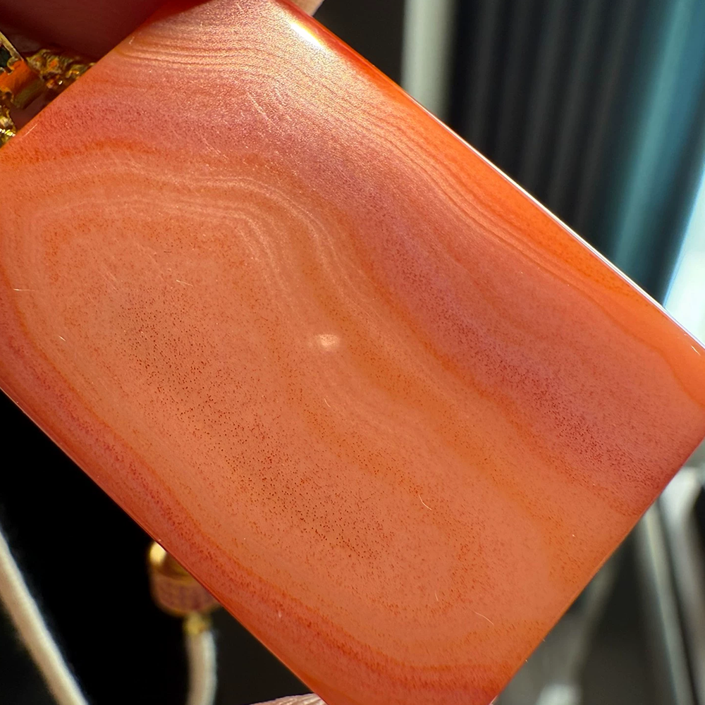Exclusive Pendant Necklace – Powdery Pink Agate with Red Sandalwood Eyes and Opal Inlay Aoao Toys