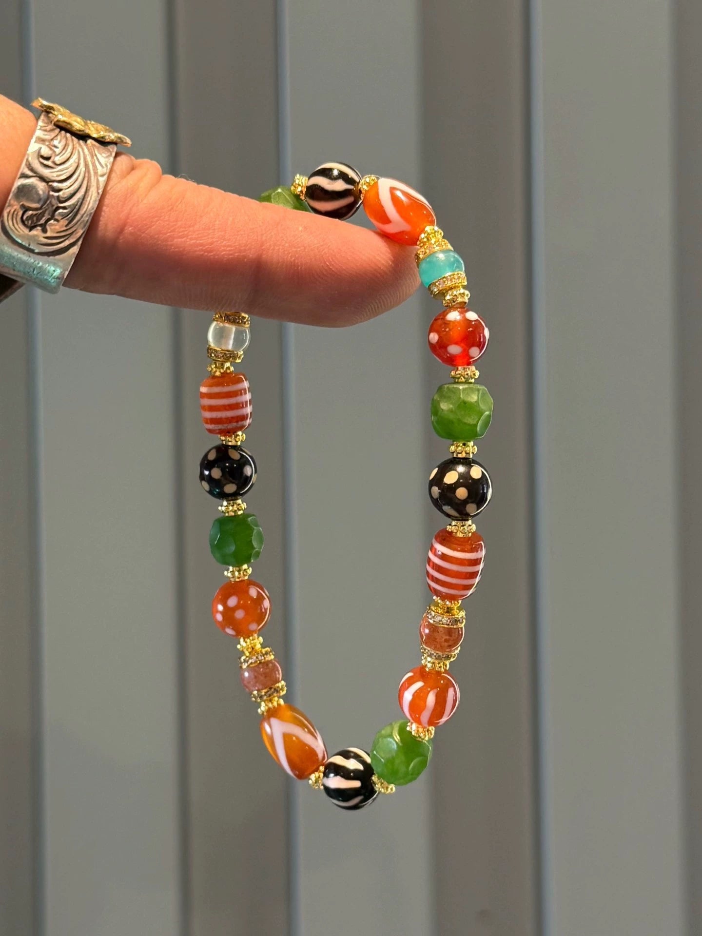 Purple Waxy Agate Handstring • Tibetan Style with Full Cinnabar Aoao Toys