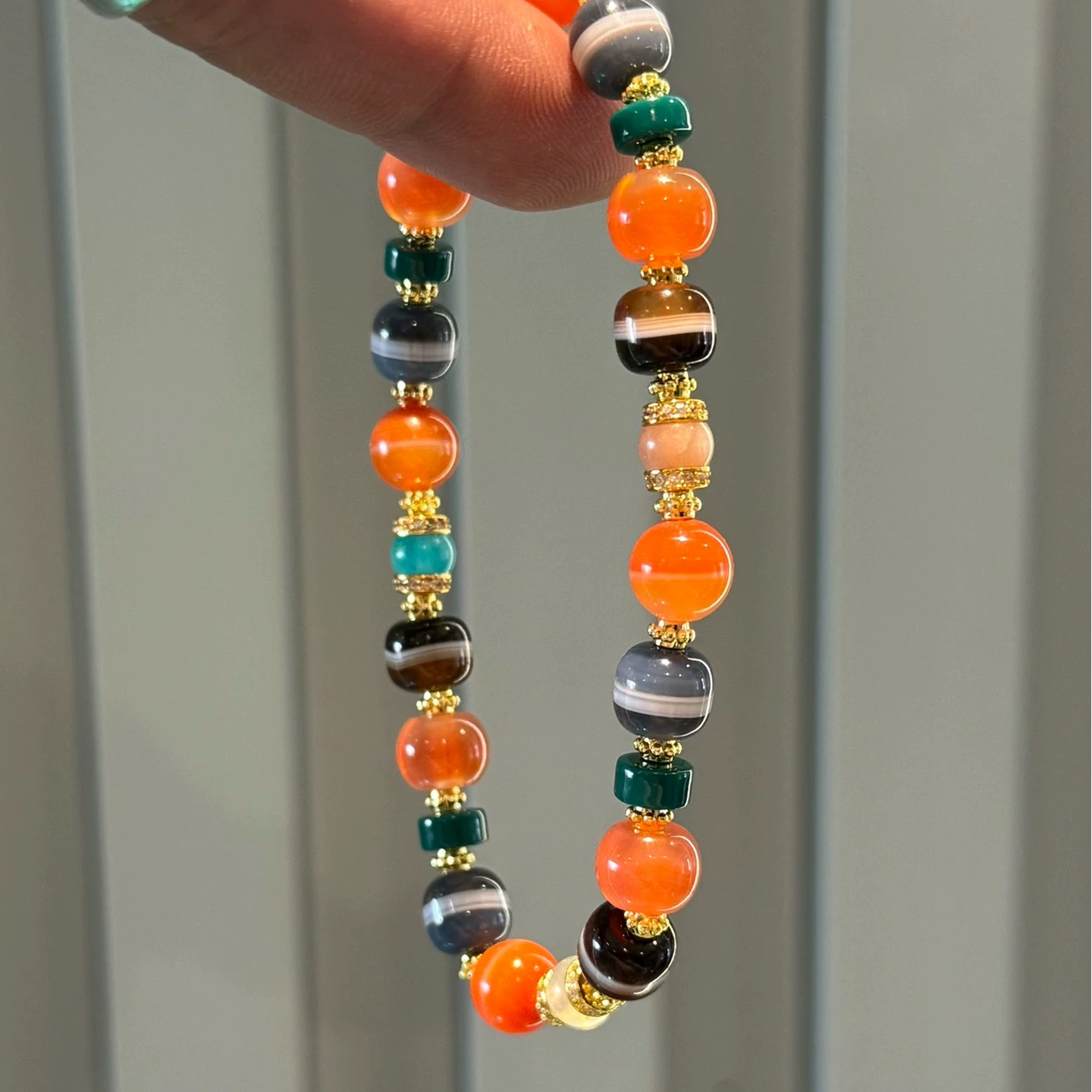 One-Line Medicine Bead Multi-Treasure Bracelet – Handcrafted Agate & Tibetan Beads Aoao Toys