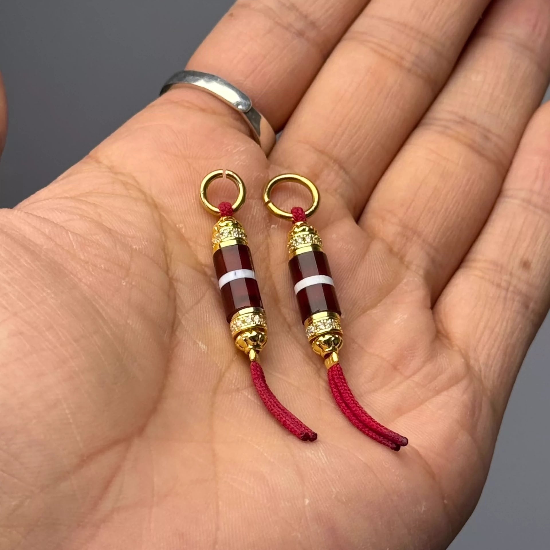 Western Asian Style Red Carnelian Thread Beads with Pyu Influence for Wenwan Accessories Aoao Toys